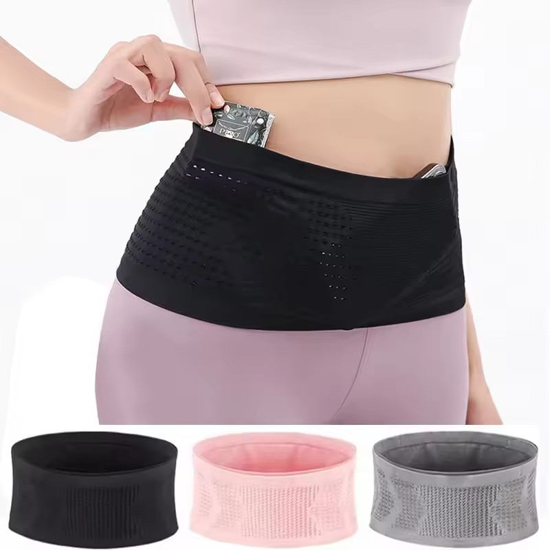 Running Gear To Hold Phone - Seamless Invisible Running Waist Belt Bag