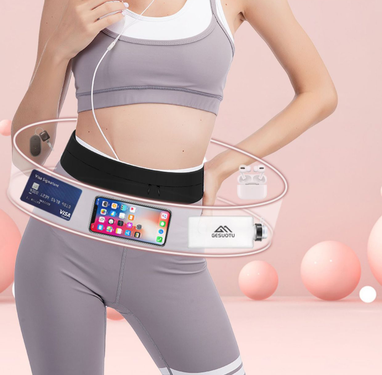 Running Belt Waist Bag with Wa - Running Gear To Hold Phone ulasan dan harga