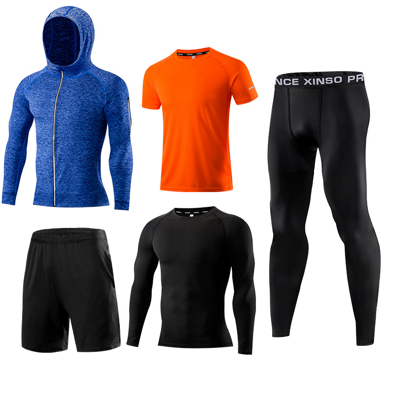 5-Piece Men's Fitness Clothes  - Running Gear Quick Dry ulasan dan harga