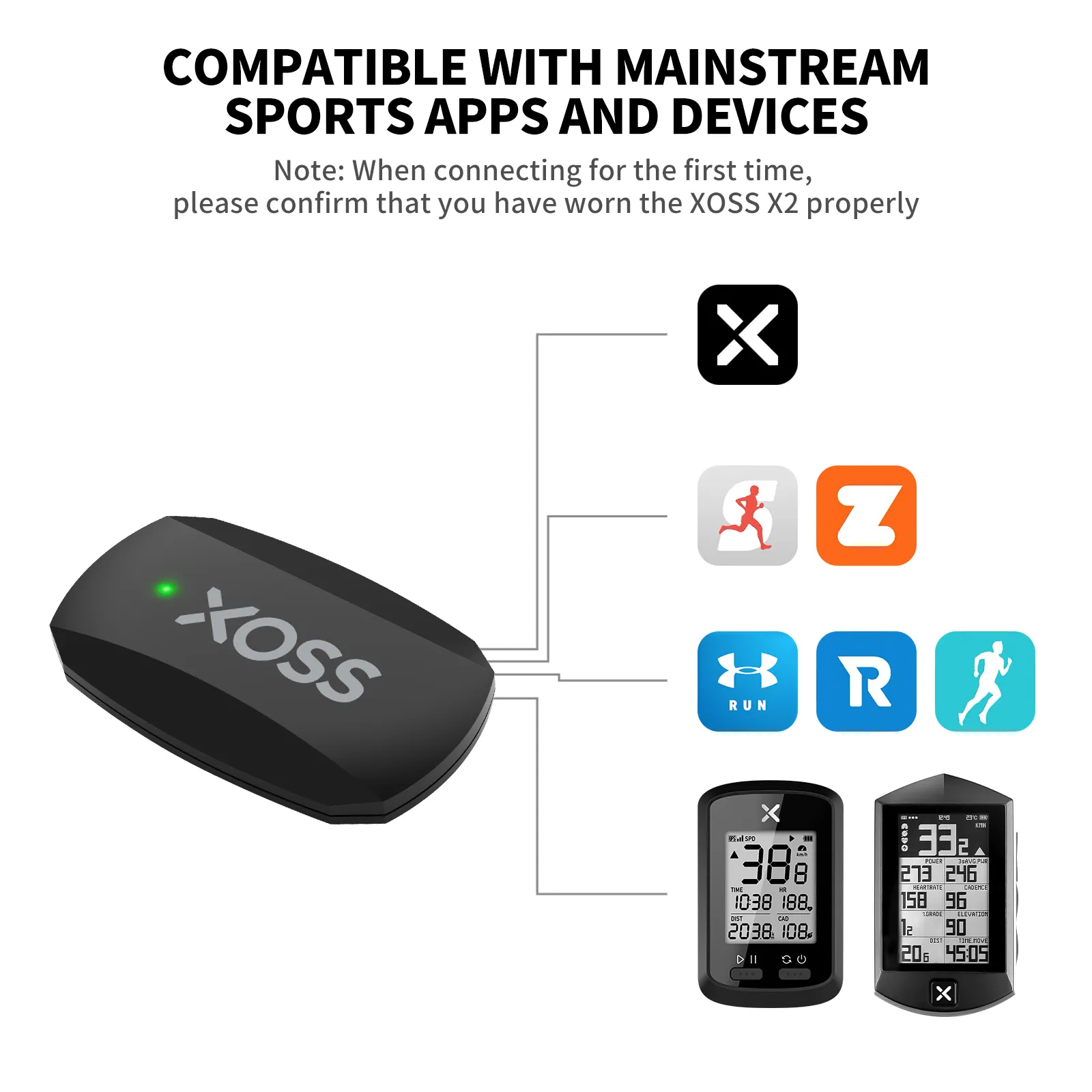 XOSS X2 Chest Strap Heart Rate - Heart Rate Strap Chest ulasan dan harga