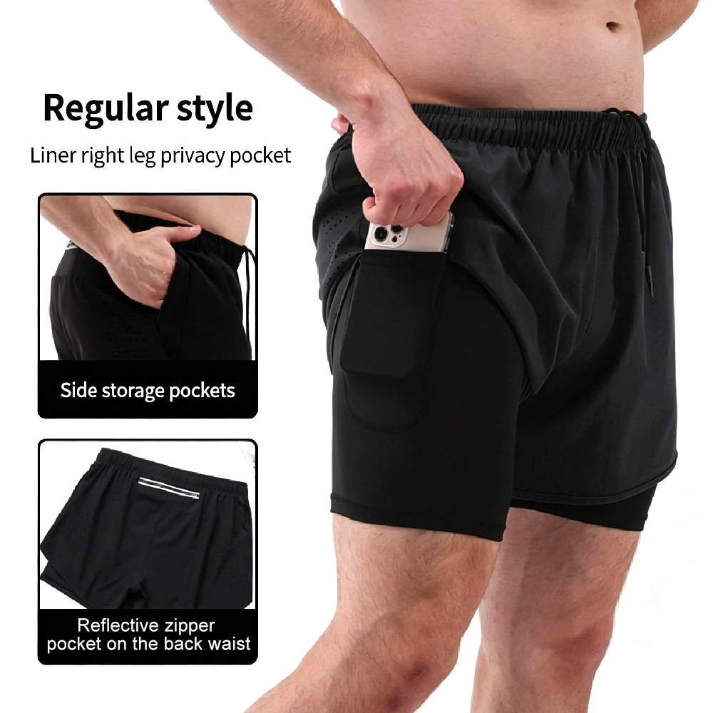 High-Waist 2-in-1 Running Shor - Running Gear Quick Dry ulasan dan harga